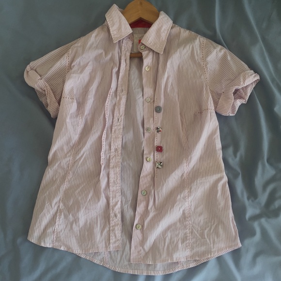 Hugo Boss pink striped button up blouse size XS - Picture 8 of 8